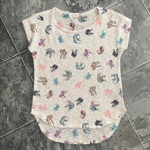 GINGER G Elephant Print Women’s Cap-sleeve Crewneck Sweater Preppy Hippie Boho